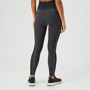 Spanx Leggings Women's Small Look At Me Now Graphite Dust Seamless‎ Track Stripe
